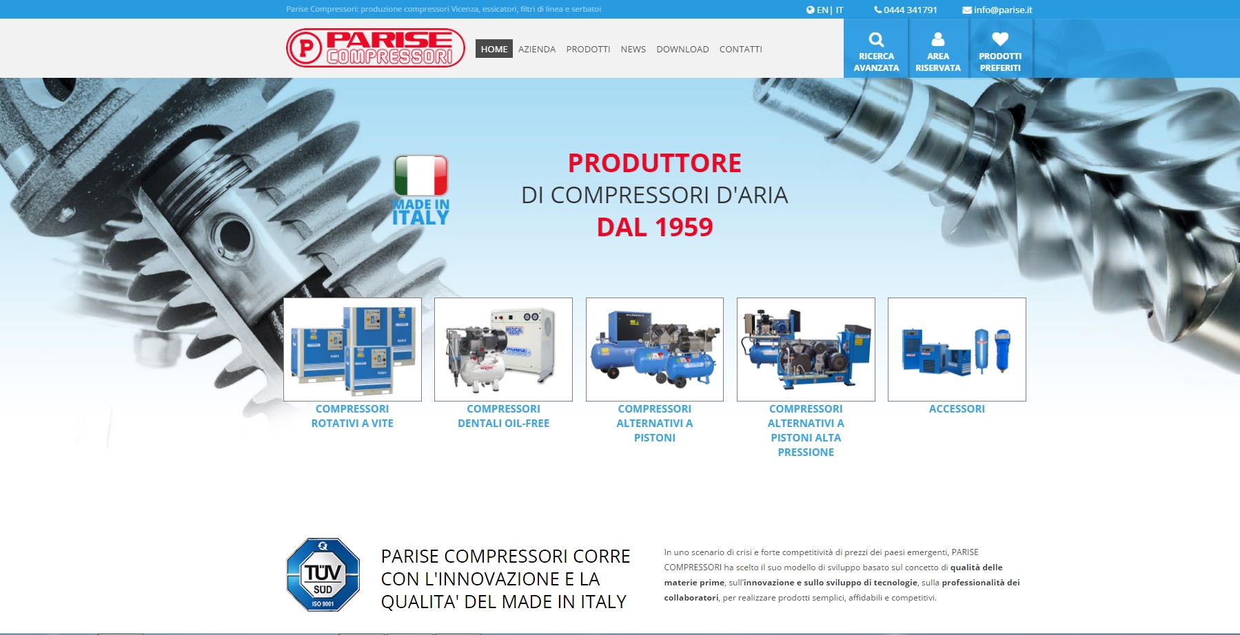 Compressore oil free studi dentistici - Parise Compressori